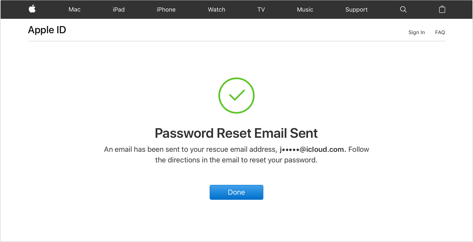 email address password recovery